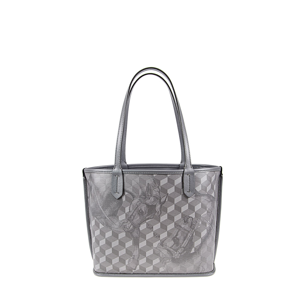LEATHERLINED ST. TROPEZ MICRO SHOPPER Toile Platinum