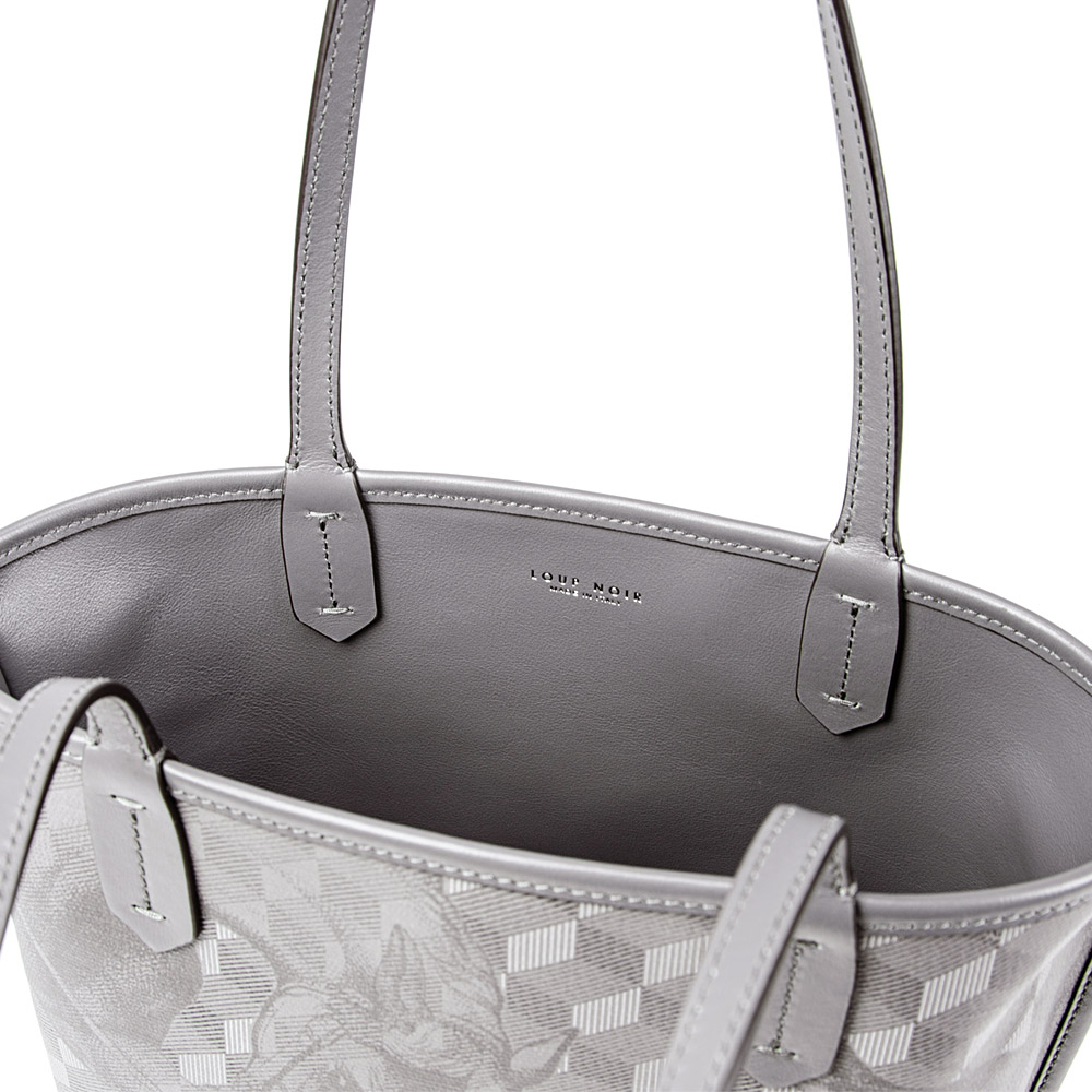 LEATHERLINED ST. TROPEZ MICRO SHOPPER Toile Platinum - Image 3