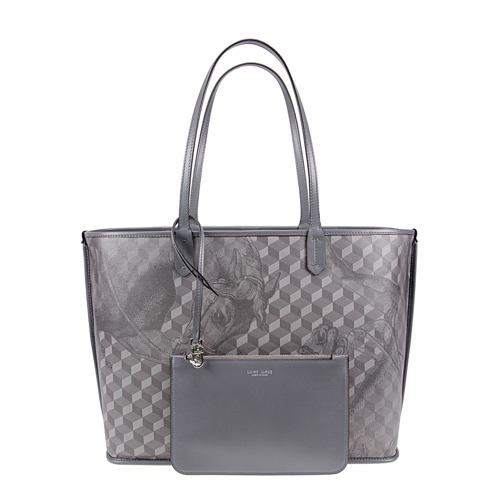 LEATHERLINED ST. TROPEZ SHOPPER SMALL Toile Platinum - Image 2