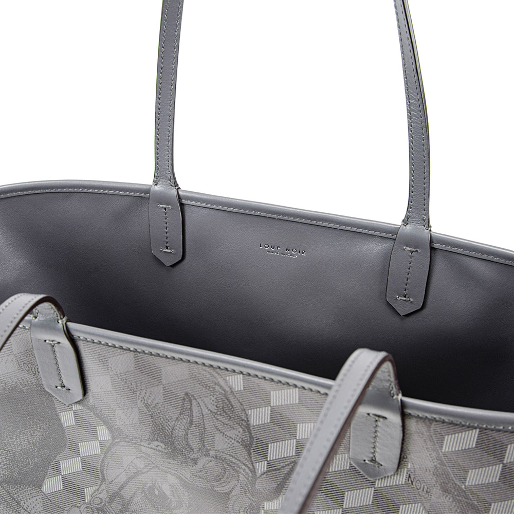 LEATHERLINED ST. TROPEZ SHOPPER SMALL Toile Platinum - Image 4