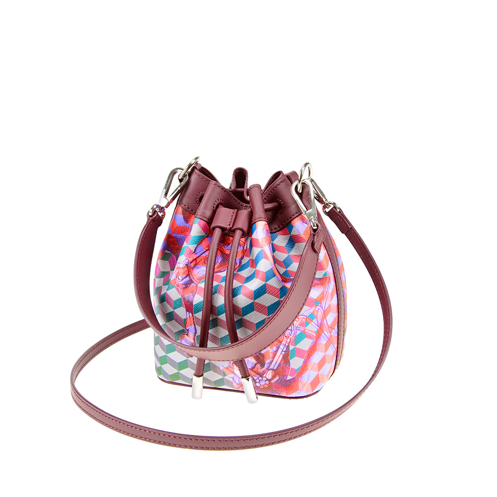 MICRO BUCKET BAG Cheval Bordeaux - Image 3