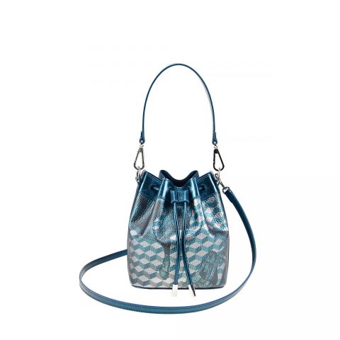 MICRO BUCKET BAG Cheval Petrol Metallic