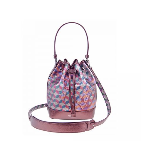 MINI BUCKET BAG Bordeaux Met
