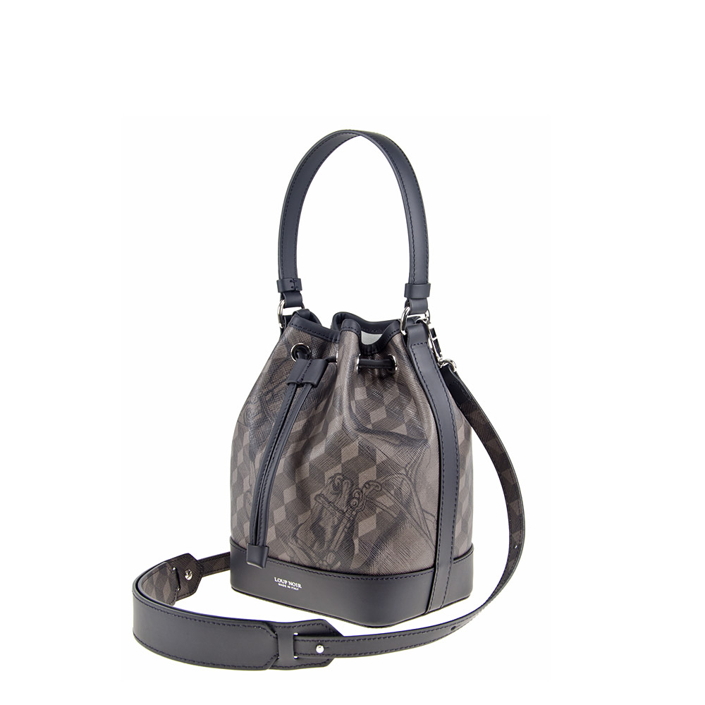 MINI BUCKET BAG Cheval Brown/Black - Image 2