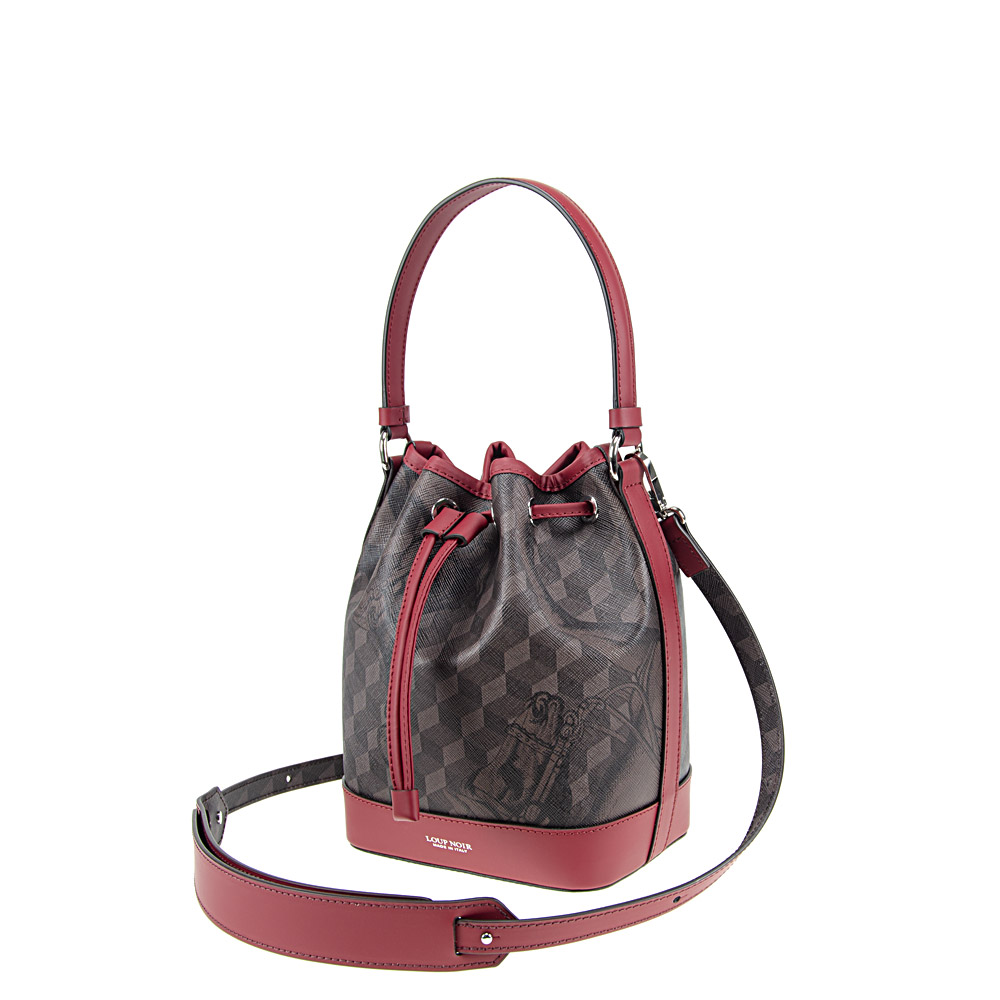MINI BUCKET BAG Cheval Brown/Burgundy - Image 2