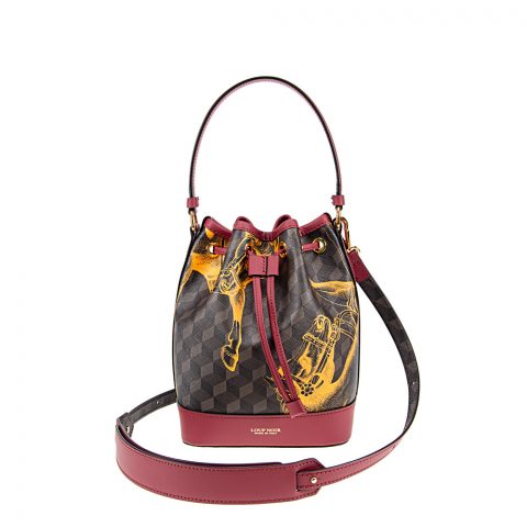 MINI BUCKET BAG Cheval Brown/Saffron