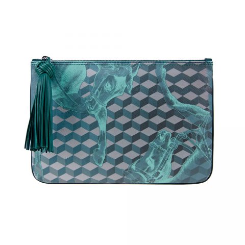 TASSEL POUCH Petrol/Mint