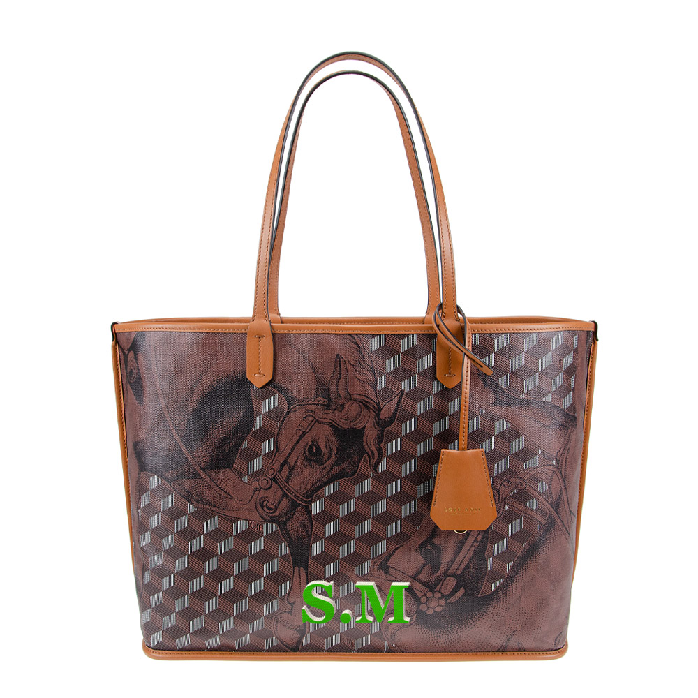 LEATHERLINED ST. TROPEZ SHOPPER SMALL Toile Gold - Image 5