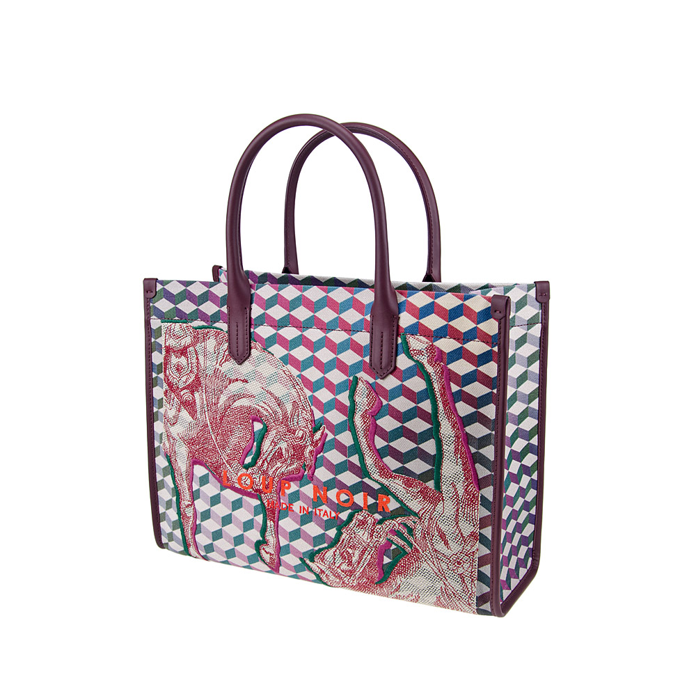 SPIAGGIA TOTE Cheval Bordeaux Embroidered