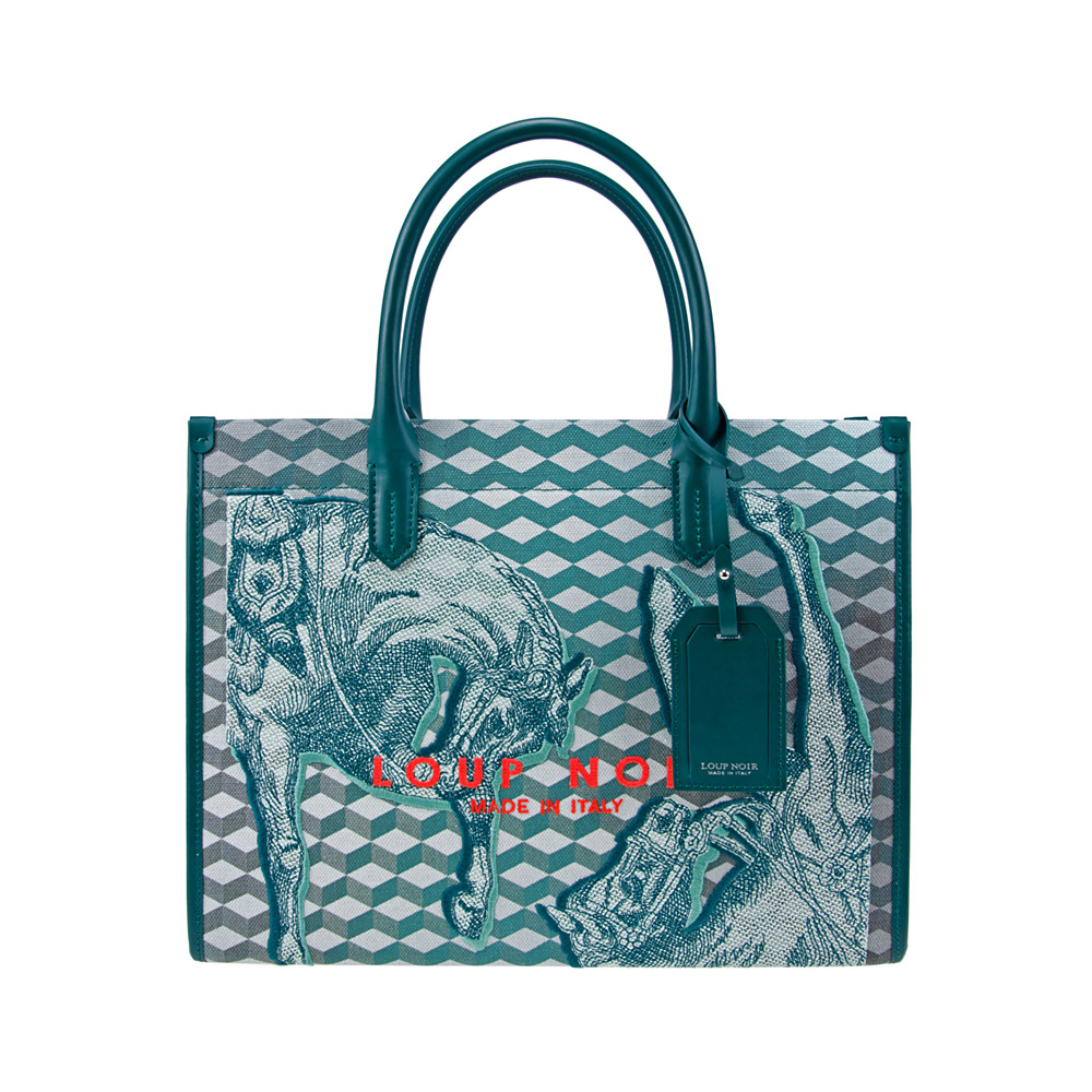 SPIAGGIA TOTE Cheval Petrol Embroidered - Image 2