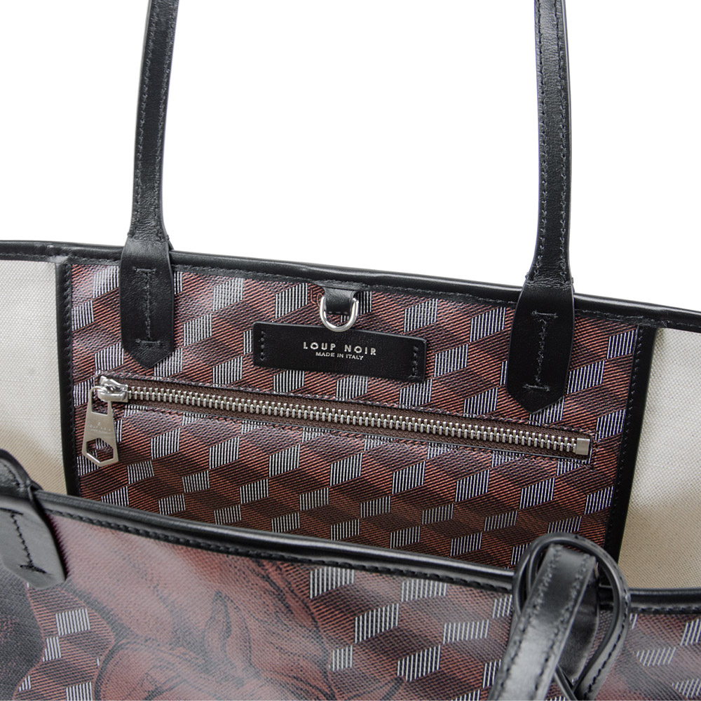 ST. TROPEZ SHOPPER SMALL Toile Chestnut/Black - Image 3