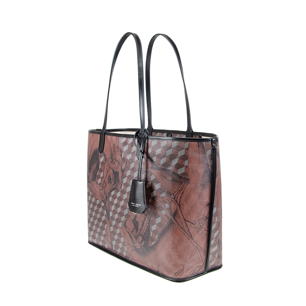 ST. TROPEZ SHOPPER SMALL Toile Chestnut/Black - Image 2