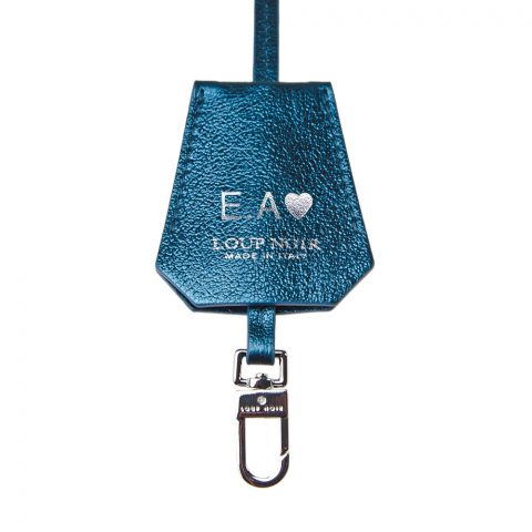 LEATHER TAG Petrol Metallic