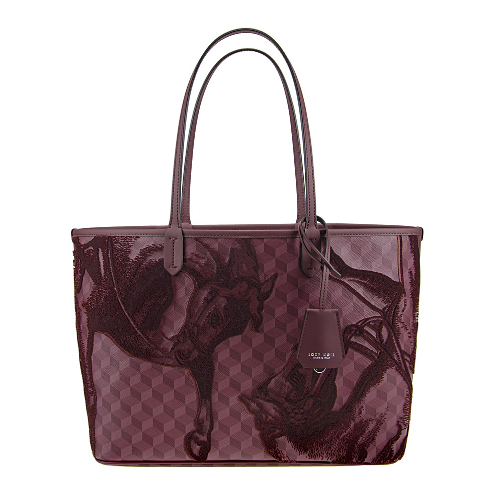 VELVET SHOPPER SMALL Fig