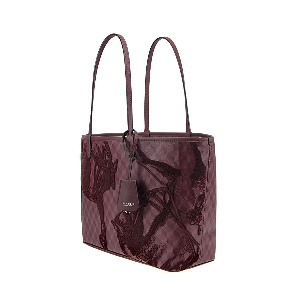 VELVET SHOPPER SMALL Fig - Image 2