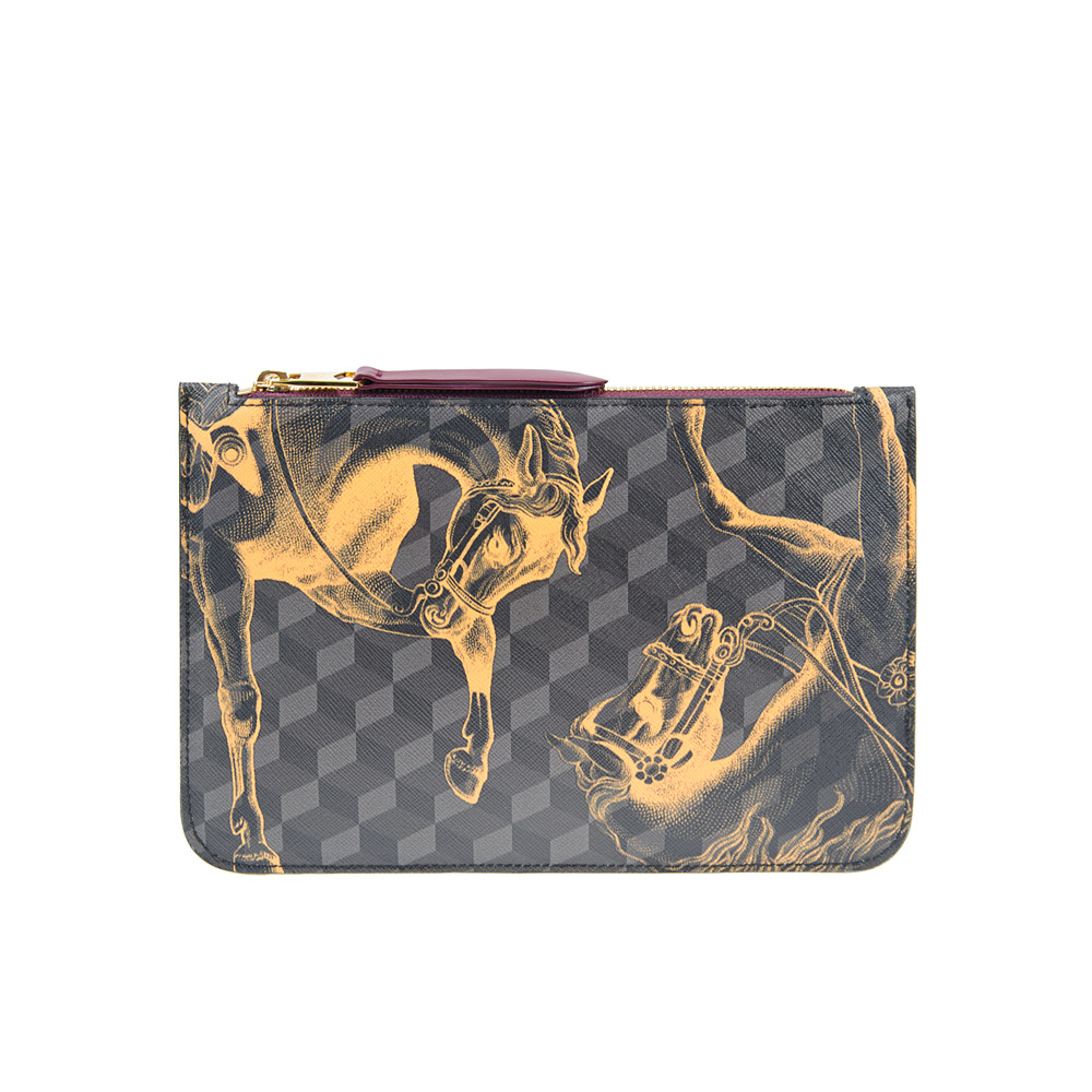 ZIP POUCH Cheval Brown/Saffron